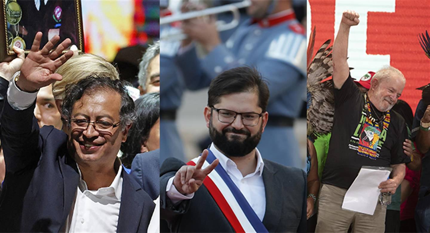 Los triunfos más recientes de la izquierda fueron en Colombia, Chile y Perú.