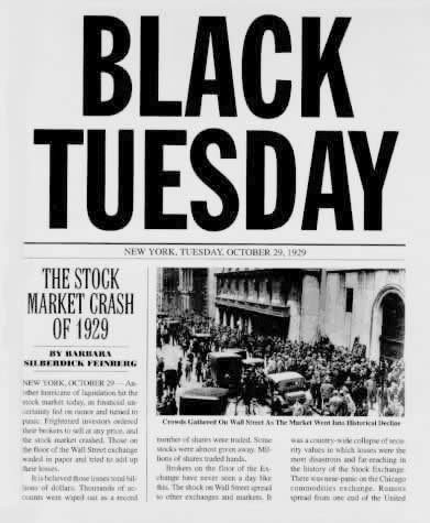 Jueves Negro Y Crack En La Bolsa De Valores En 1929