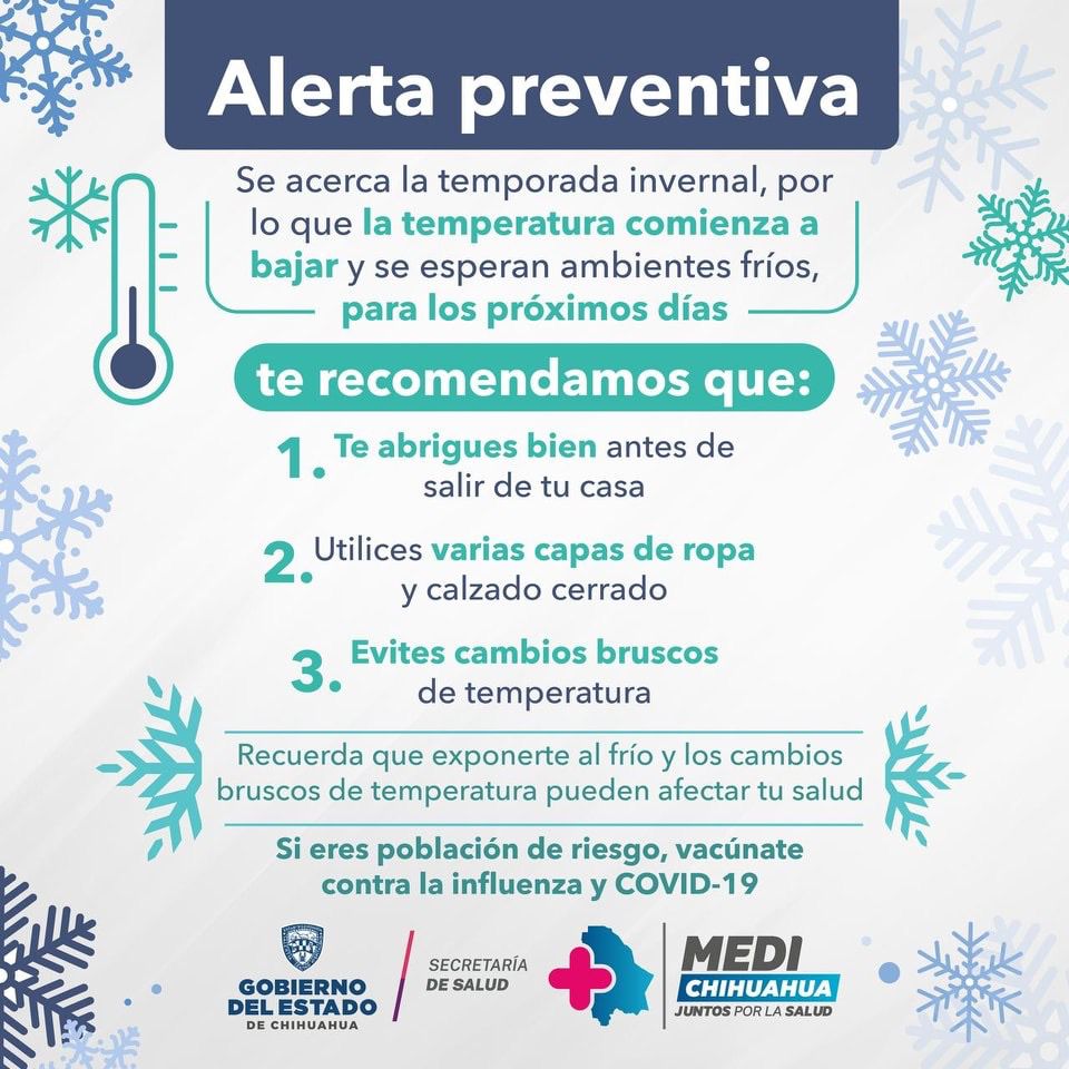 Llama Secretaría De Salud A Protegerse Por Descenso De Temperaturas En La Entidad