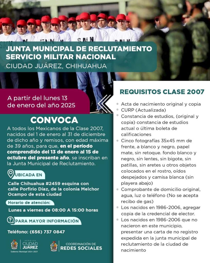 Ya Inició El Registro Para El Servicio Militar Nacional; Invitan A Jóvenes Juarenses