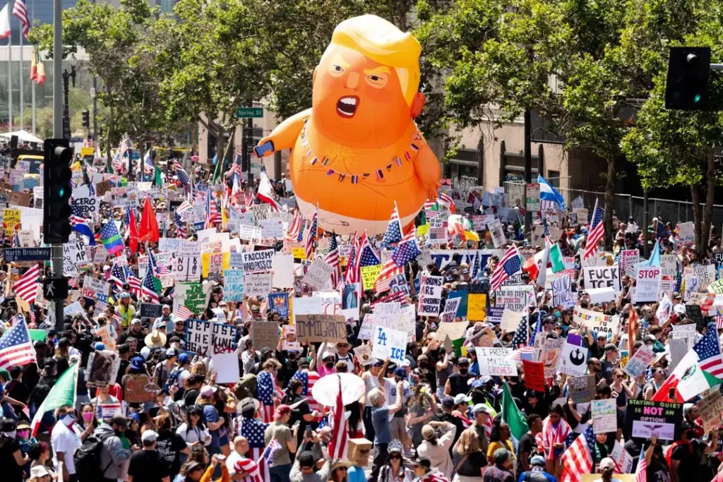 Manifestaciones contra trump invaden las calles, parques y plazas en estados unidos