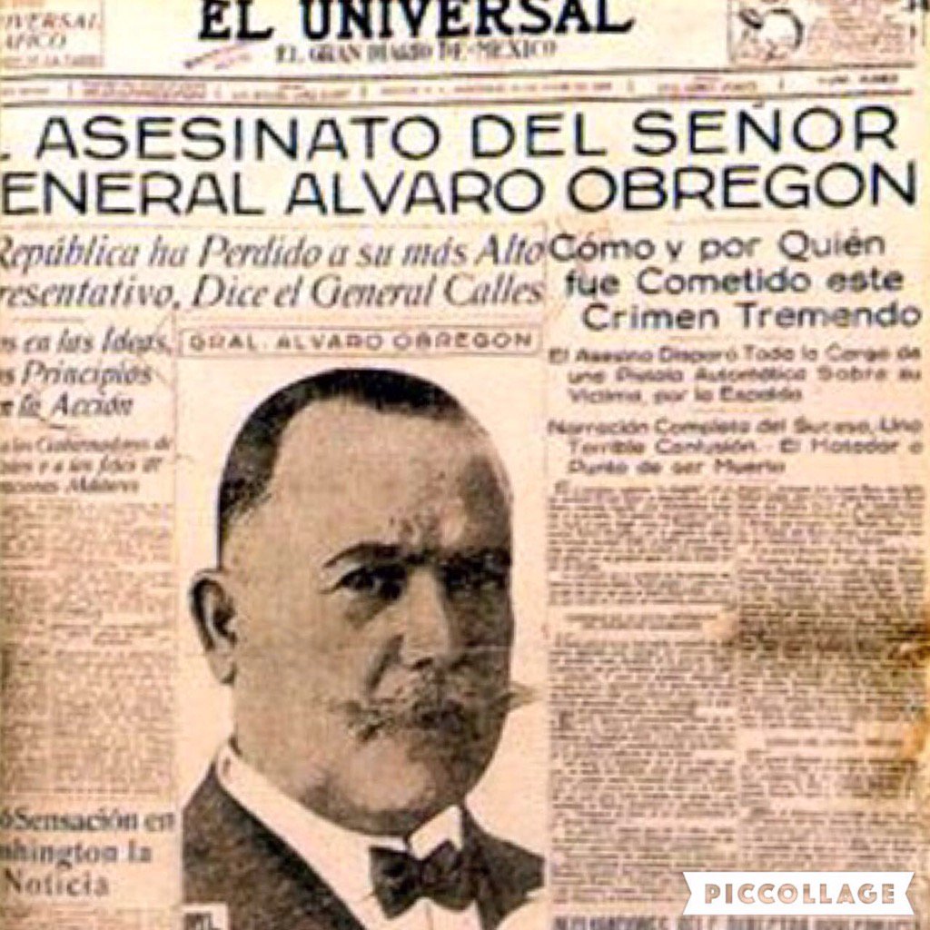 1928, asesinan en ciudad de méxico al presidente electo, general álvaro obregón