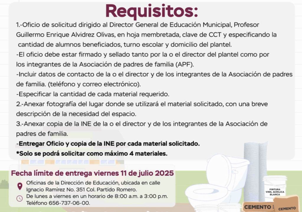 Convoca educación a las escuelas públicas para entrega de material