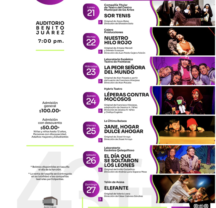 Ipacult da a conocer el calendario oficial del festival de teatro de la ciudad 2025