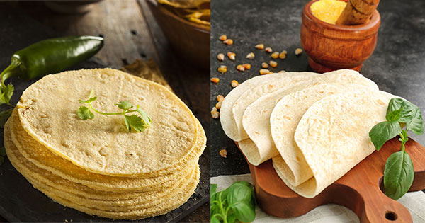 ¿la más saludable? cuántas tortillas de maíz equivalen a una de harina en calorías...