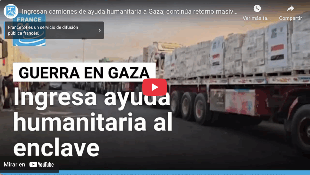 Ingresa la ayuda humanitaria a gaza tras el acuerdo de paz con israel | france 24