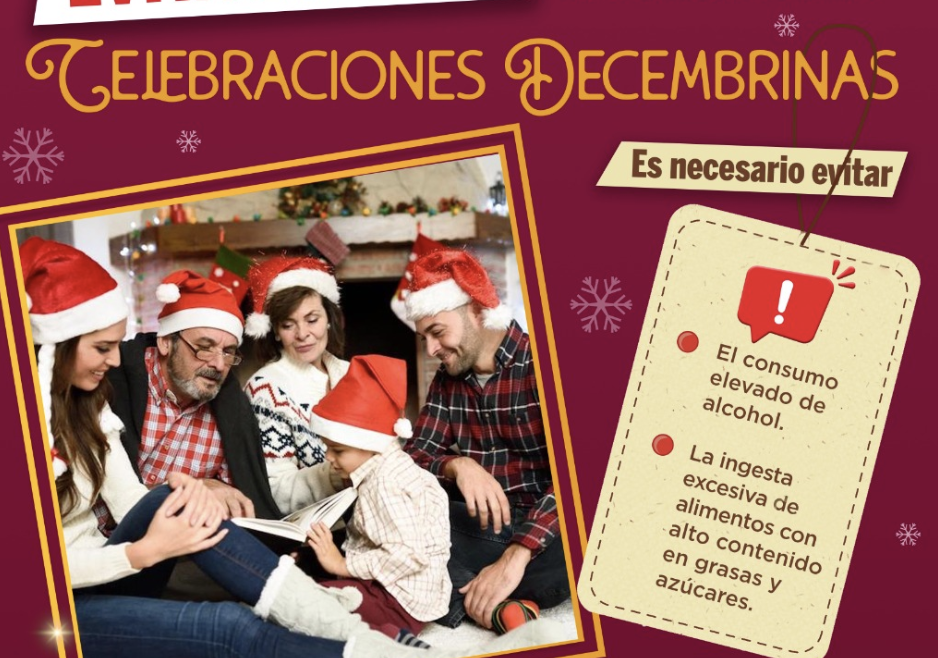 Llama dirección de salud a evitar excesos durante las celebraciones decembrinas
