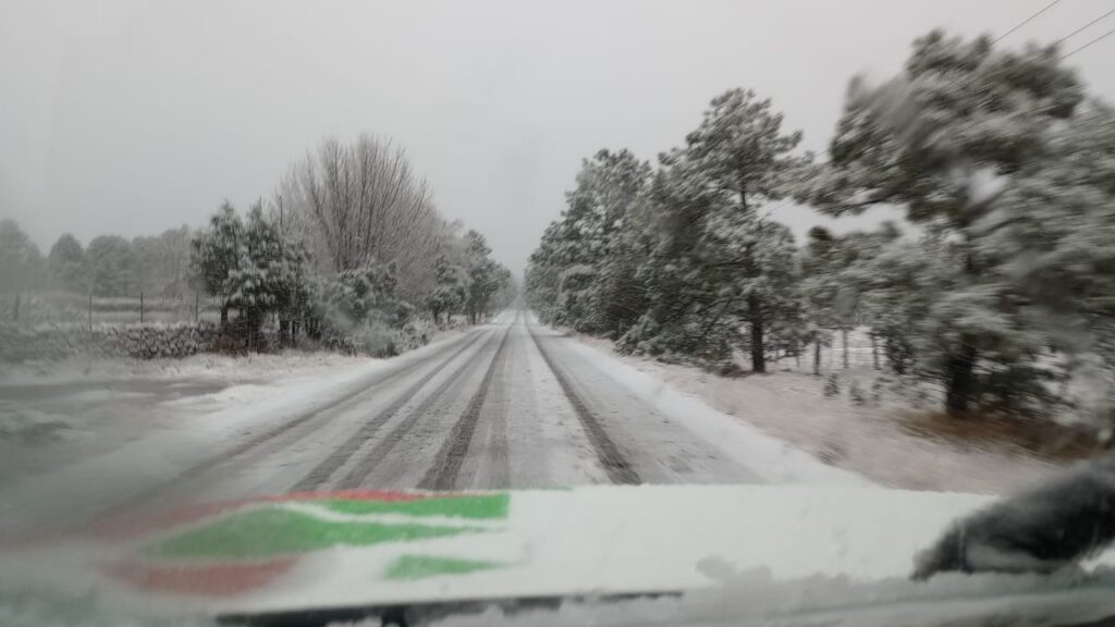 Suman siete municipios con presencia de nieve en sur de chihuahua; mantienen alerta