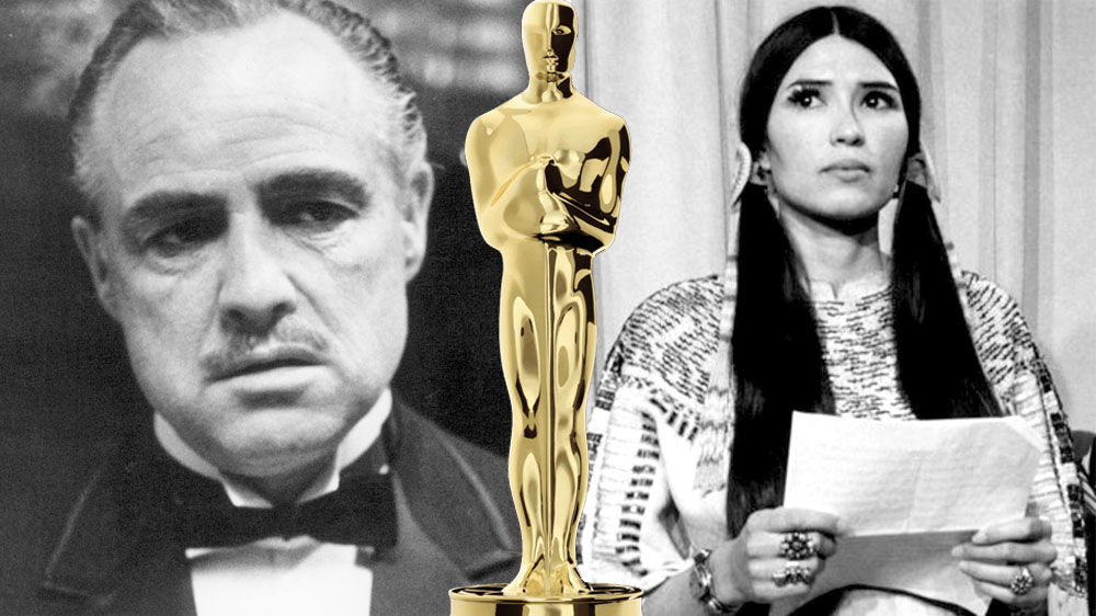 1973, el actor estadounidense marlon brando rechazó el premio óscar por su papel en 'el padrino'