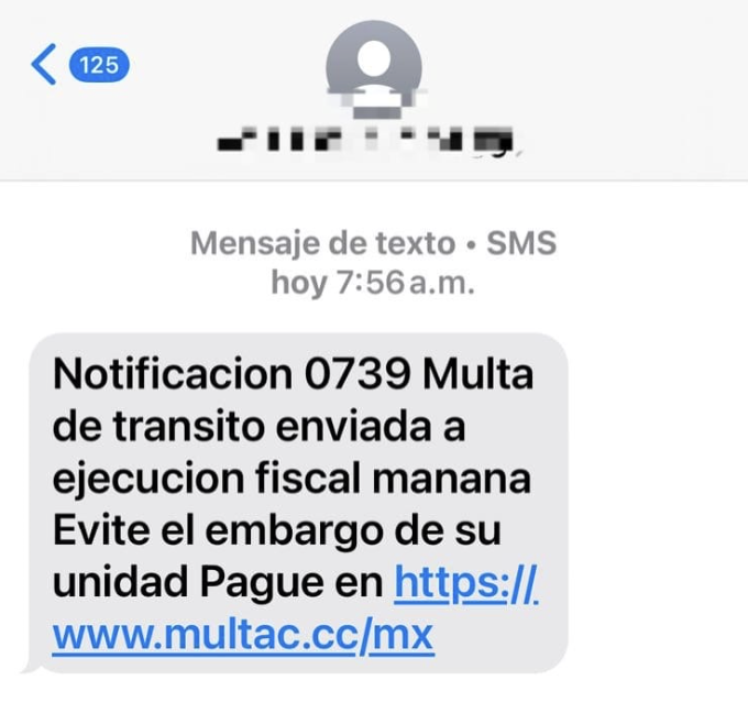 Alerta seguridad vial sobre supuesto cobro de multas a través de link vía whatsapp