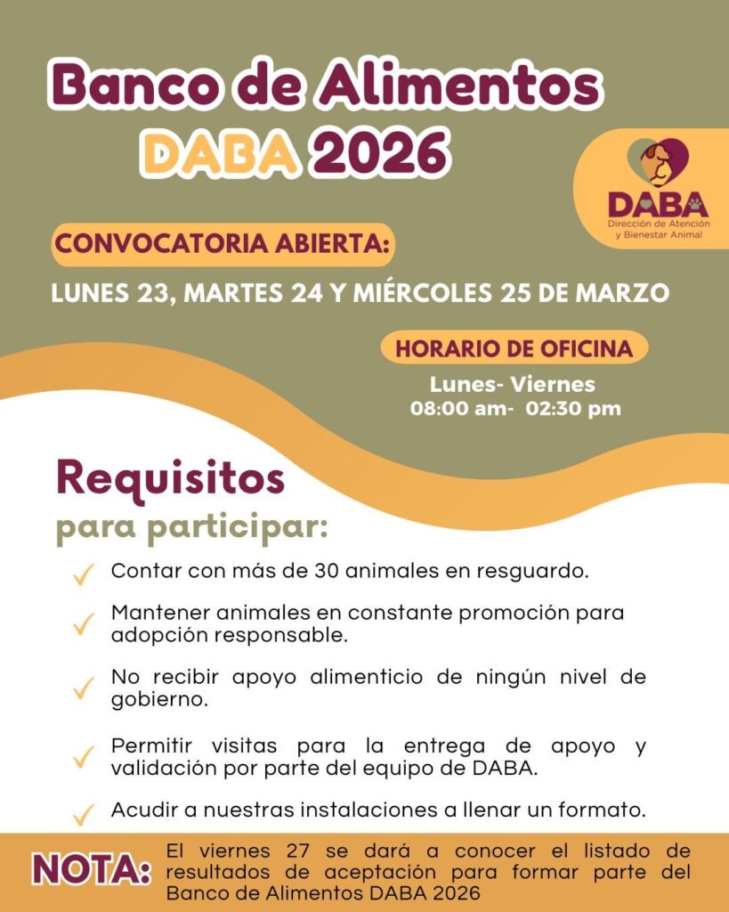 Dirección de bienestar animal abre nueva convocatoria para integrar banco de alimentos