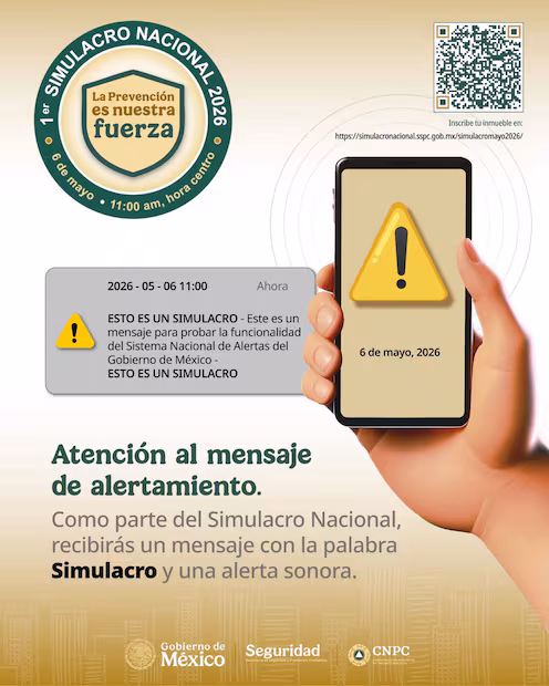 Simulacro nacional 2026 así se verá el mensaje de alerta en tu celular; así funcionará