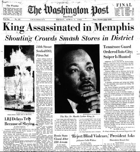 1968, es asesinado martin luther king