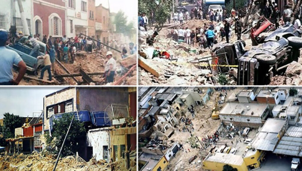 1992, una serie de explosiones en cadena por acumulación de gases en el alcantarillado de guadalajara, méxico, dejan 200 muertos