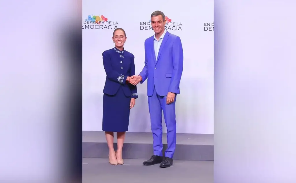 Sheinbaum se reúne con el presidente de españa, pedro sánchez y lo invita a méxico