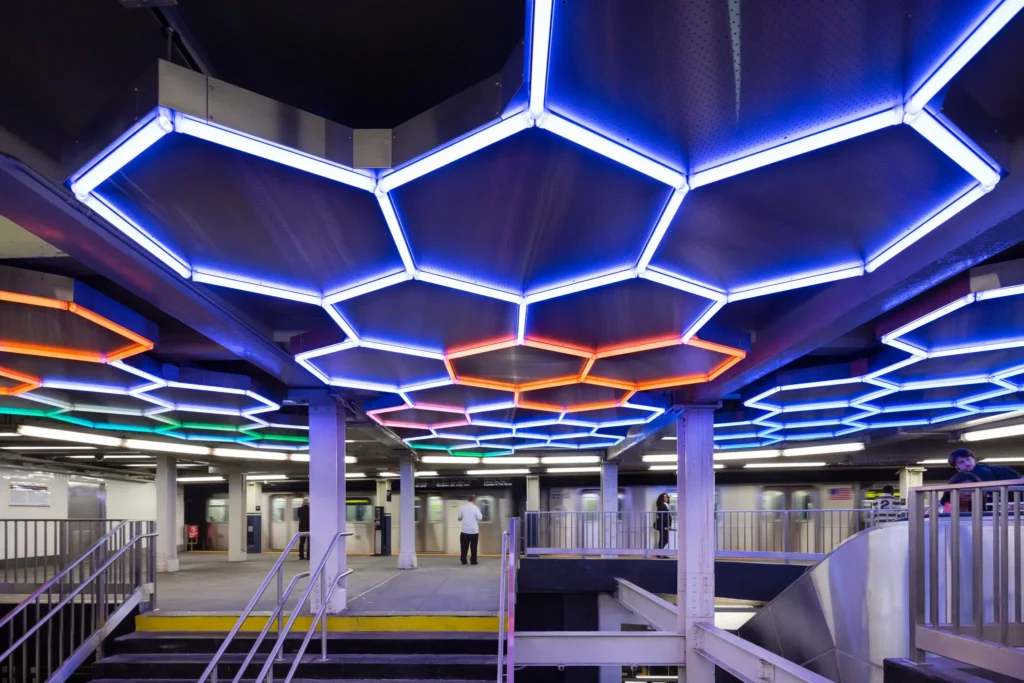 That web of lights on the ceiling? it’s a guy thing