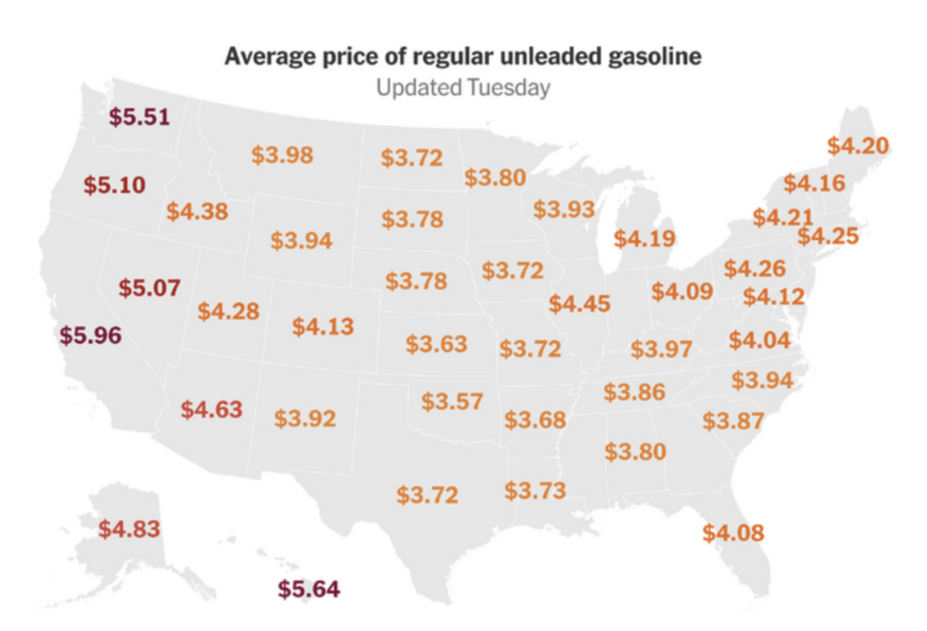 U.s. gas prices hit highest level since beginning of war in iran
