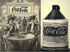 1886, concebida inicialmente como un remedio para aliviar la digestión, comienza en una farmacia de atlanta la comercialización de la coca cola, la bebida más vendida e imitada del mundo
