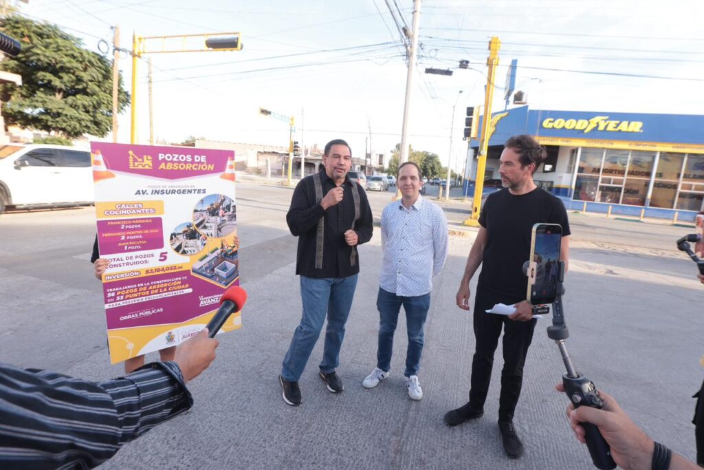 Inaugura alcalde pozos de absorción sobre la avenida insurgentes y montes de oca