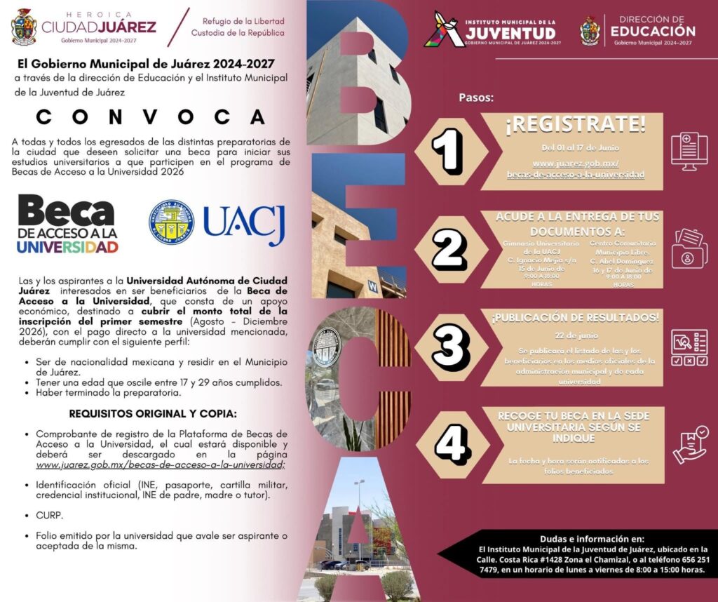Inicia recepción de documentos para becas de acceso a la universidad