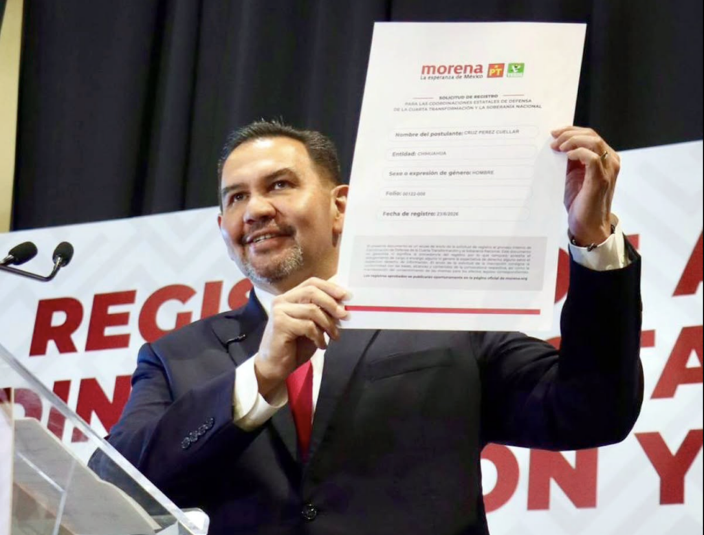 Pérez Cuéllar se registra para coordinar defensa en la 4T de Chihuahua en