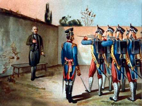 1811, el líder independentista mexicano Miguel Hidalgo es fusilado en Chihuahua