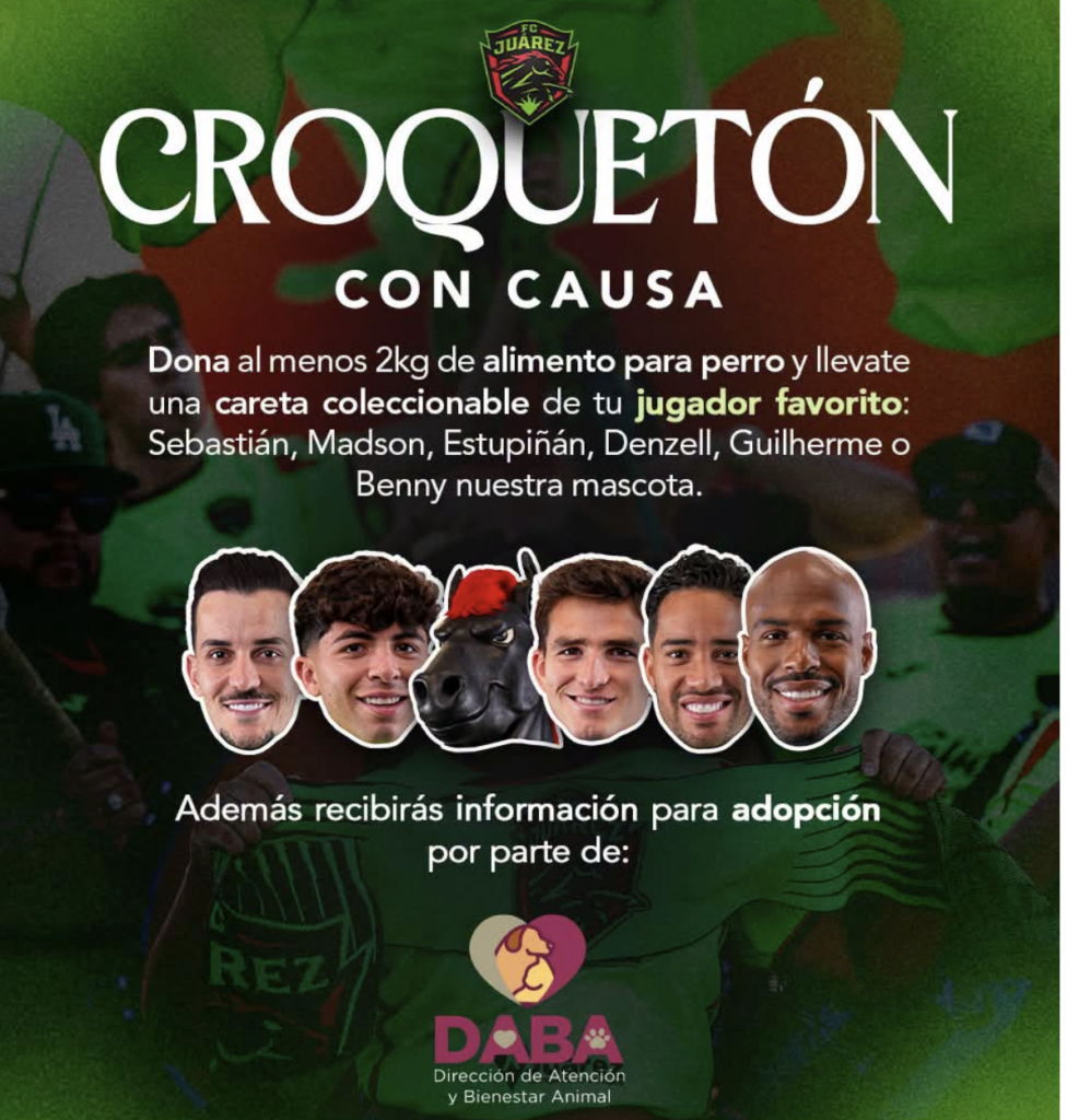 Invita Dirección de Bienestar Animal al segundo Croquetón con Causa de FC Juárez