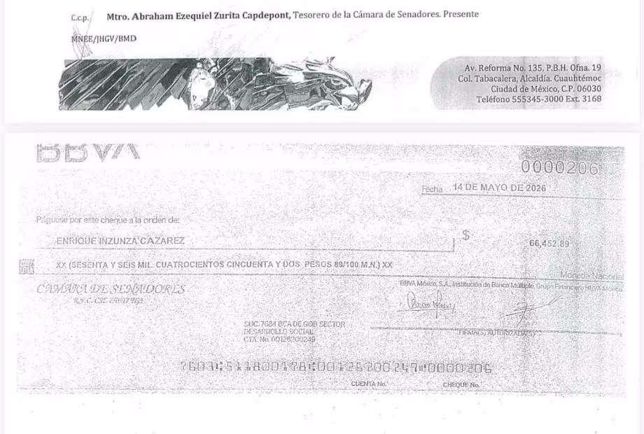 Inzunza cobra dieta íntegra tras congelamiento de UIF a sus cuentas; le dan cheques2
