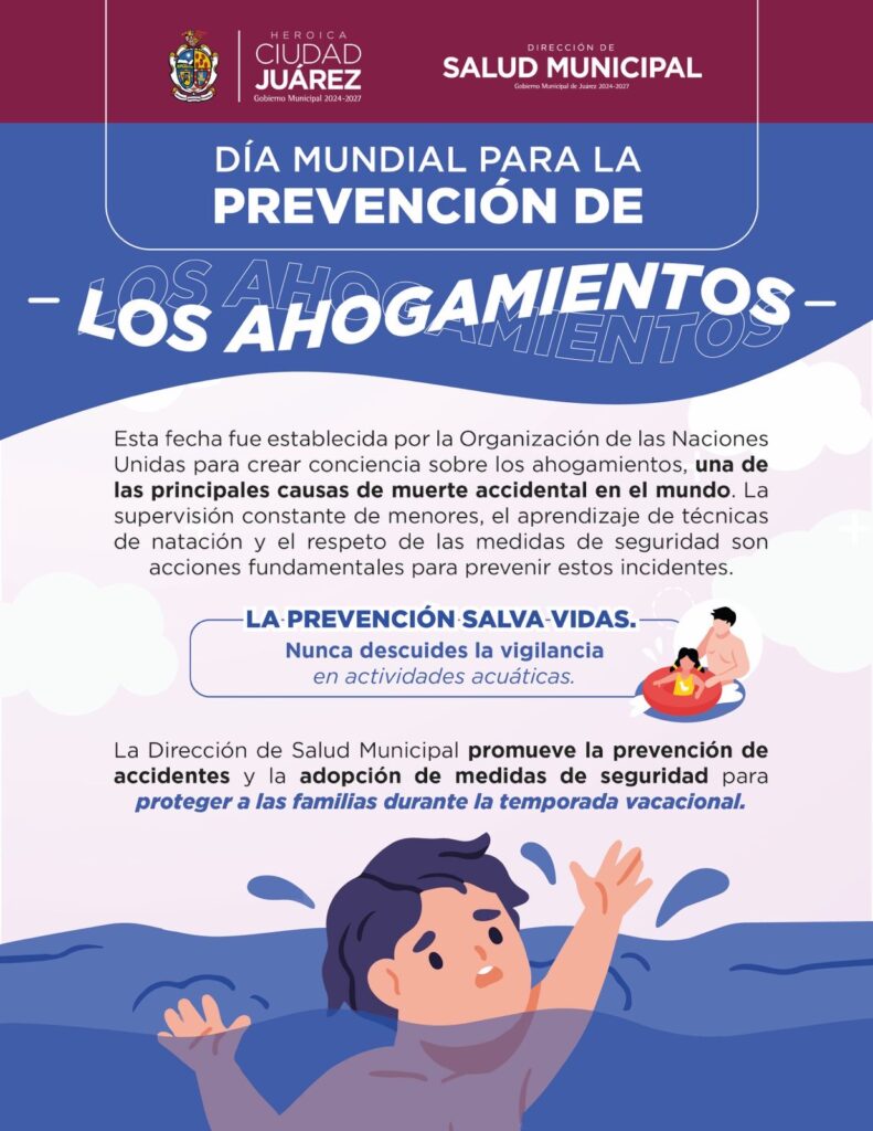 Salud Municipal exhorta a prevenir ahogamientos en la temporada vacacional