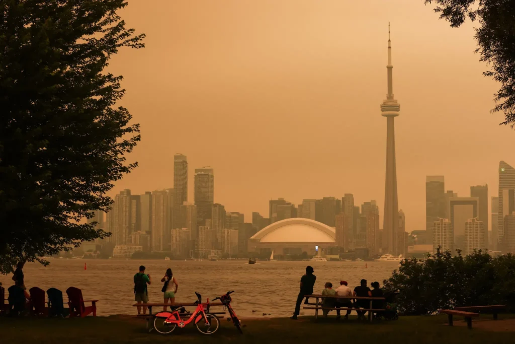 Smoke floating far from Canada’s wildfires will darken skies again on Thursday