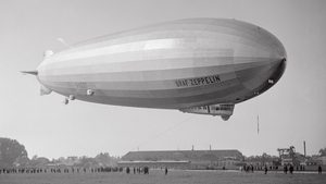 Crowd Cheering for the Graf Zeppelin Return