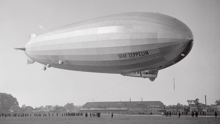 Crowd Cheering for the Graf Zeppelin Return