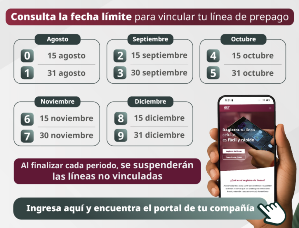 Números de celular que deben registrarse en agosto con CURP para no perder tu línea