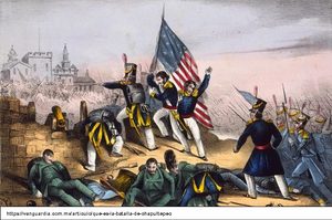 1847, tropas estadounidenses, en guerra con México, asaltan la fortaleza militar de Chapultepec