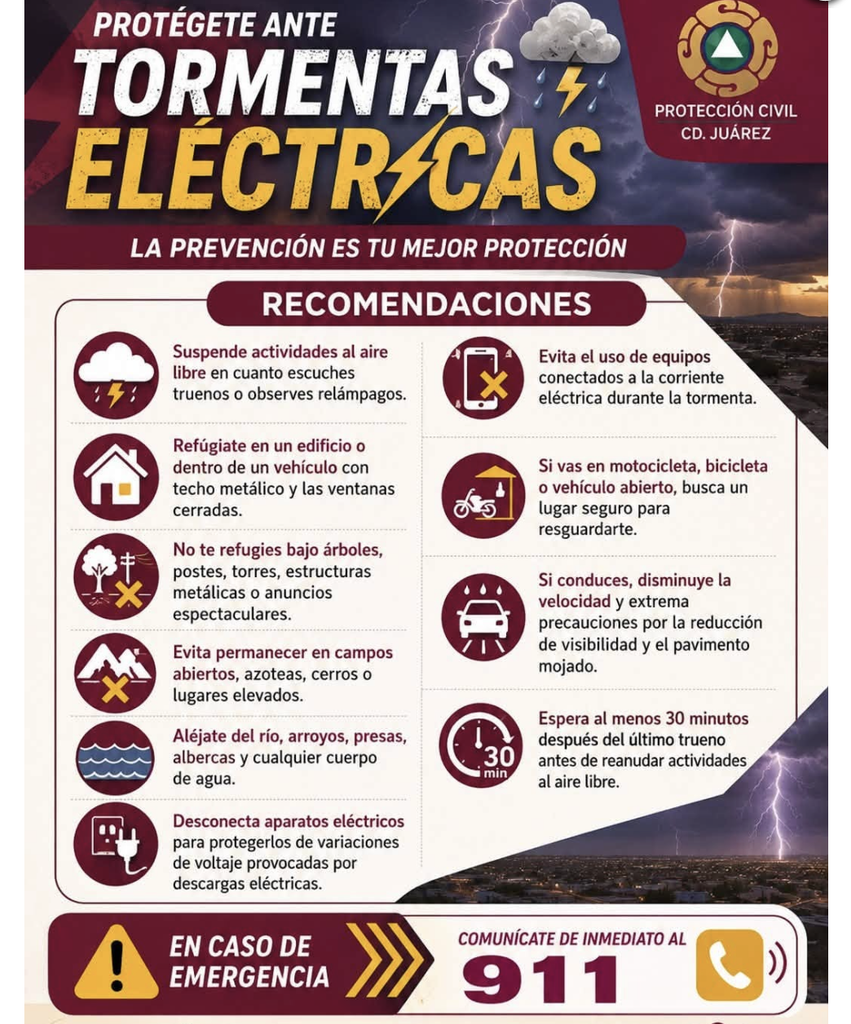 Emite Protección Civil recomendaciones ante lluvias y tormentas eléctricas