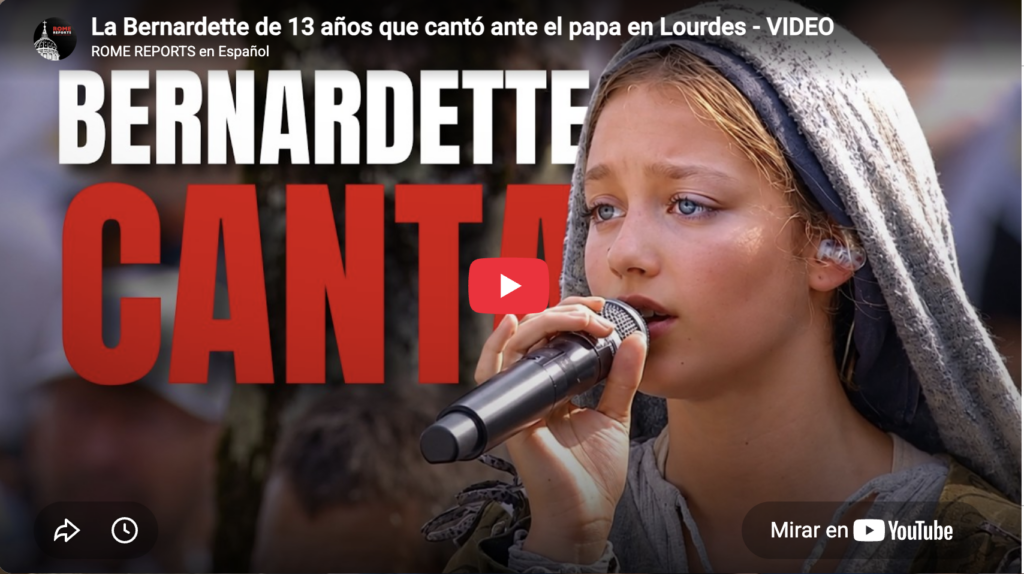 La Bernardette de 13 años que cantó ante el Papa León XIV durante su gira en Francia