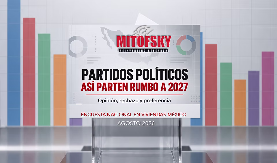 Partidos políticos así parten rumbo a 2027, agosto 2026 según Mitofsky
