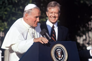 1979, el Papa Juan Pablo II visita la Casa Blanca