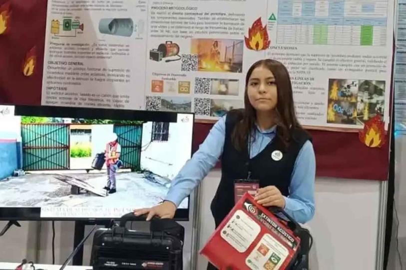 Mexicana inventa extintor que apaga fuego mediante ondas sonoras de baja frecuencia